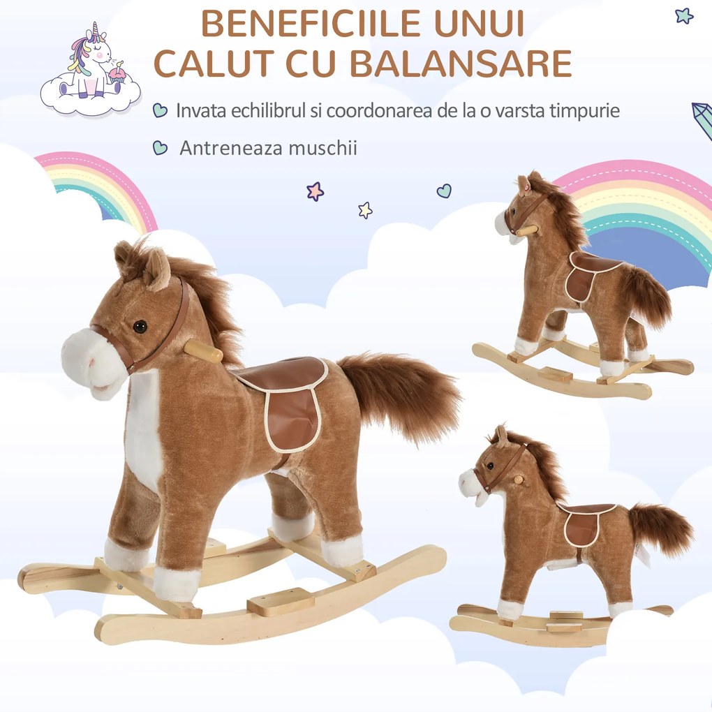 HOMCOM Balansoar in forma de cal, balansoar pentru copii, jucarii pentru copii | Aosom Romania