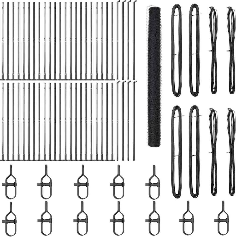 vidaXL Stâlp de gard. Gri 100 x 1,4 m (plasă de 50 mm) Oțel și PVC