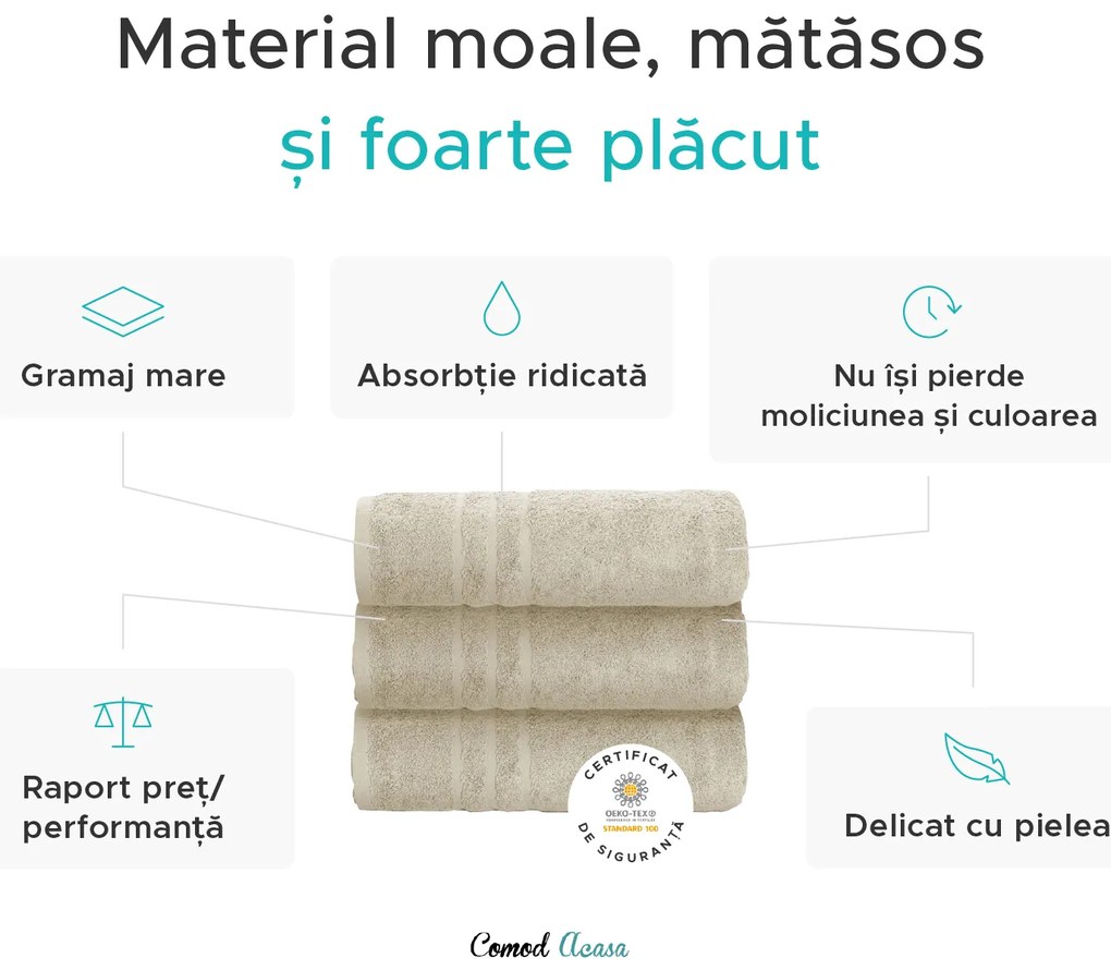Prosop CONFORT Maxi 100x200 cm maro, 100% bumbac