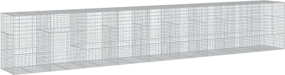 vidaXL Coș gabion cu capac, 900x100x150 cm, fier galvanizat