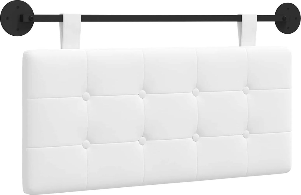 vidaXL Cap de pat suspendat Pe perete Alb 100 x 55 x 5 cm țesătură