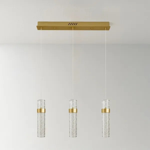 Lustră LED suspendată pe cablu LAGOS, 24W/230V, auriu