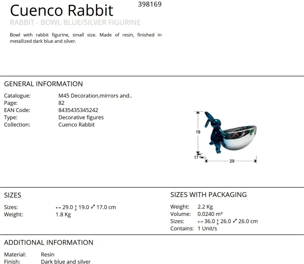 Figurina decorativa Cuenco Rabbit