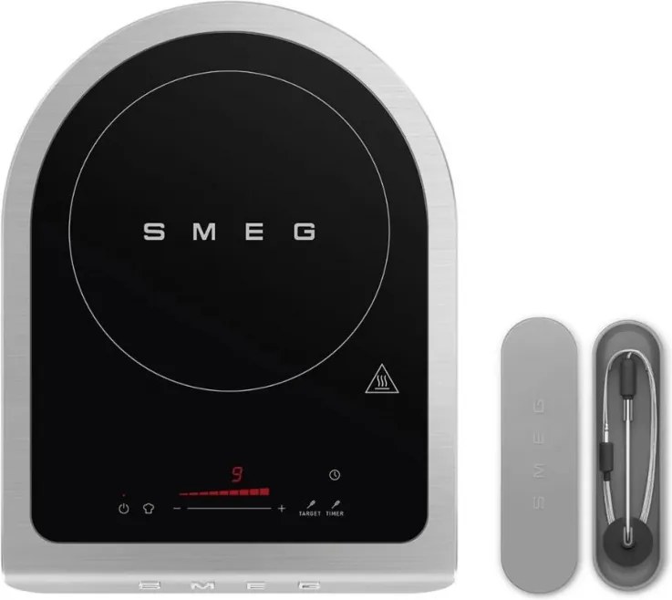 Plita cu inductie portabila Smeg PIC01BLMEU, 2100 W, Sticla ceramica, Negru mat