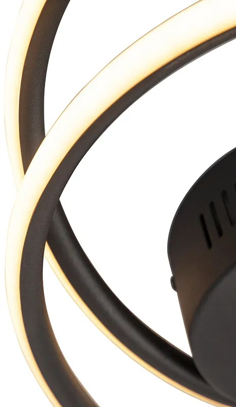 Plafoniera de design neagră incluzând LED cu dimmer în 3 trepte - Rowan