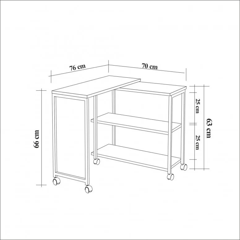 Masuta Auxiliara Melin Atlantic Pine-Negru