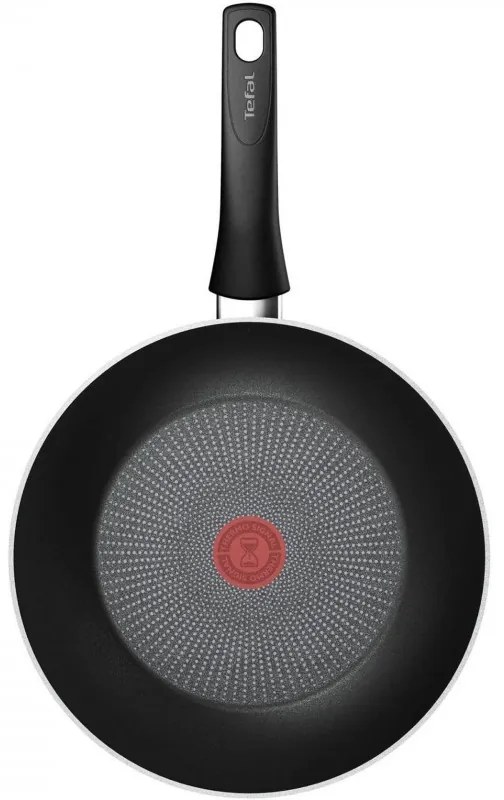 Tigaie wok Tefal C2921953 Force, 28 cm, Acoperire antiaderenta, Thermo-Signal, Thermo-Fusion, Inductie, Negru