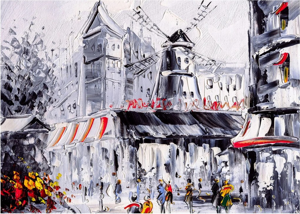 Tablou - Strada din Paris, pictură în ulei (70x50 cm)