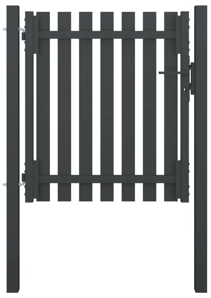 vidaXL Poartă de gard grădină, antracit, 1 x 1,25 m, oțel
