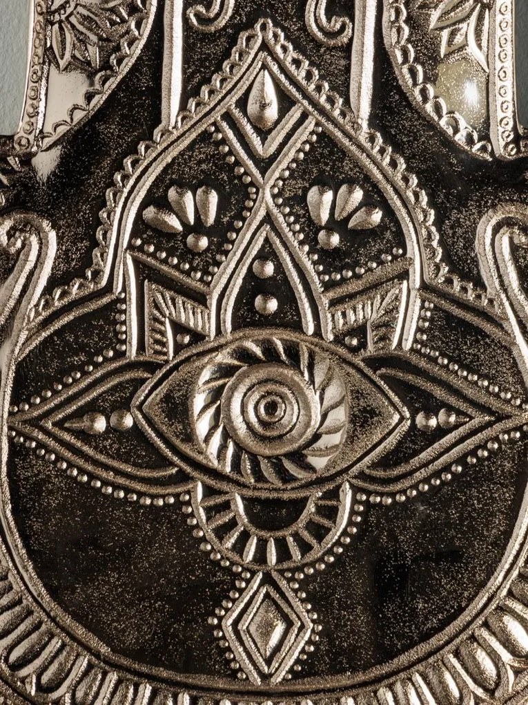 Tava argintie din aluminiu Hamsa