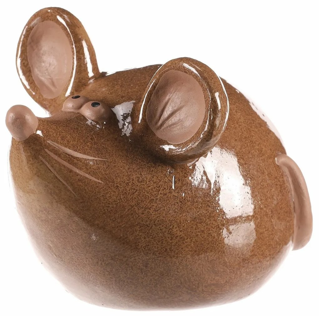 Decor ceramic Mouse, 17 x 14 x 14 cm, maro, 17 cm