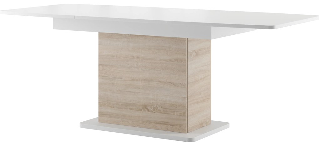 Masă sufragerie Sorred 03 (alb + stejar sonoma) (pentru 6 până la 8 persoane). 1068265