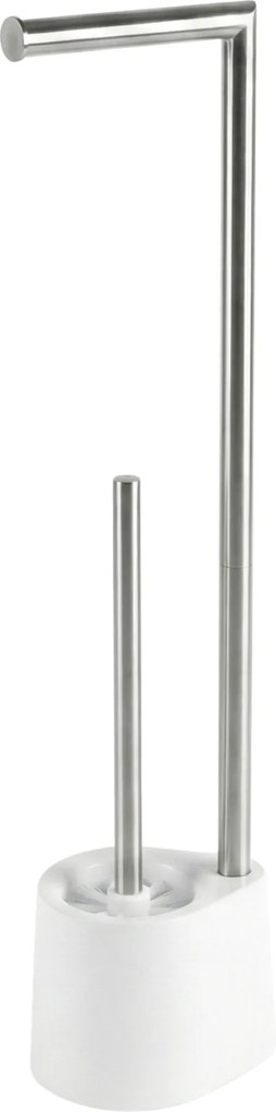 Suport pentru hârtie igienică și perie pentru toaletă STILK, 63 cm, argintiu