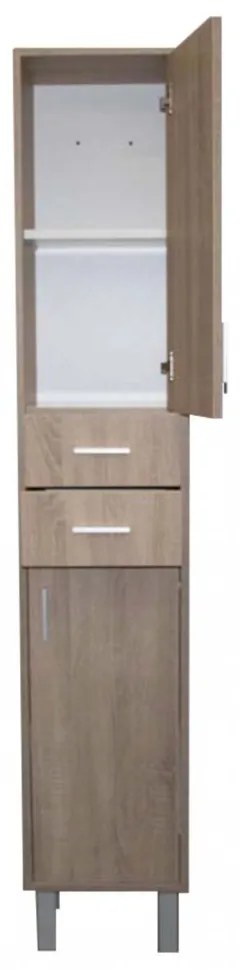 Dulap înalt Nerva 35 cu 2 uși, 2 sertare, stejar Sonoma