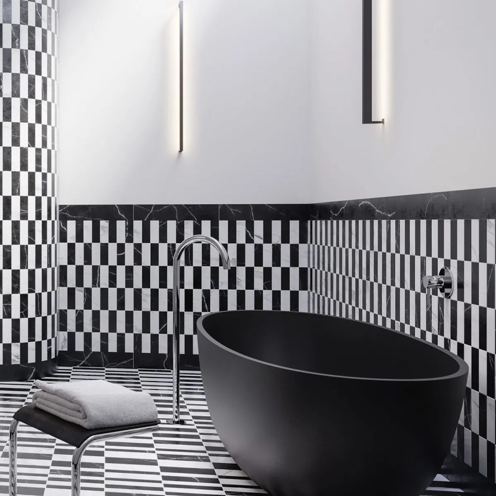 Omnires Shell M+ cada freestanding 148x75 cm ovala negru SHELL148WWBLV