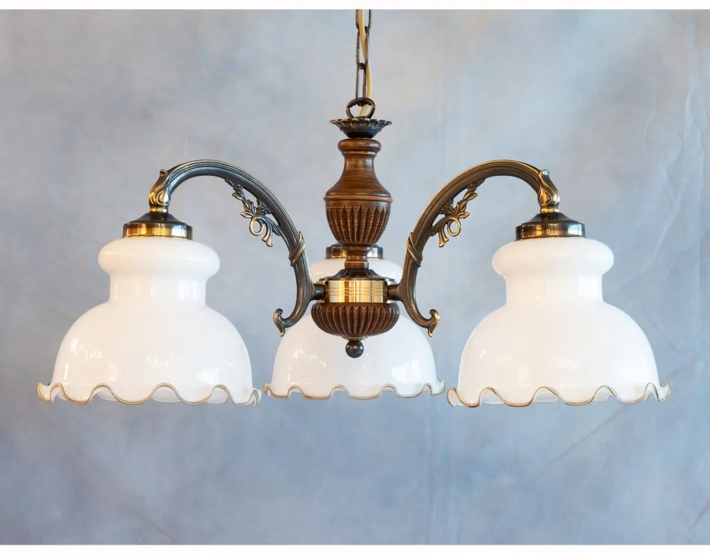 Lustra rustica suspendata cu 3 brate design italian 5900