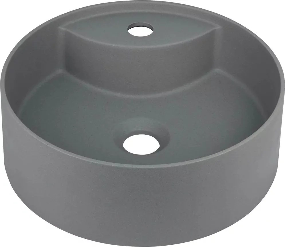 Lavoar pe blat antracit metalic cu orificiu baterie Deante Silia 36 cm