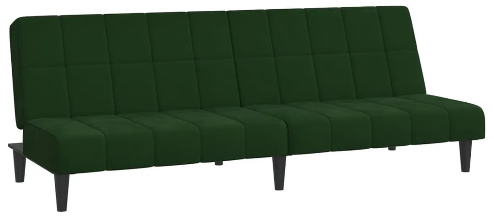 337504 vidaXL Canapea extensibilă cu 2 locuri, verde închis, catifea