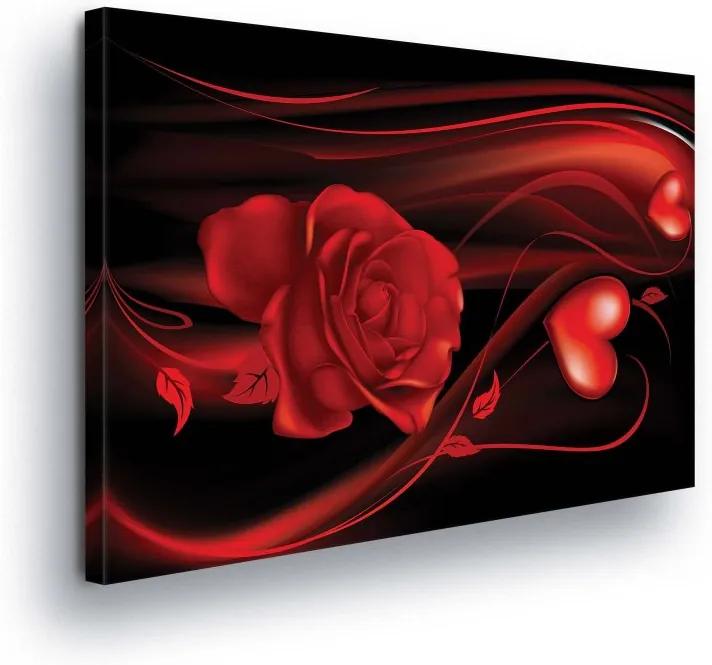 GLIX Tablou - Red Flower in the Dark 100x75 cm