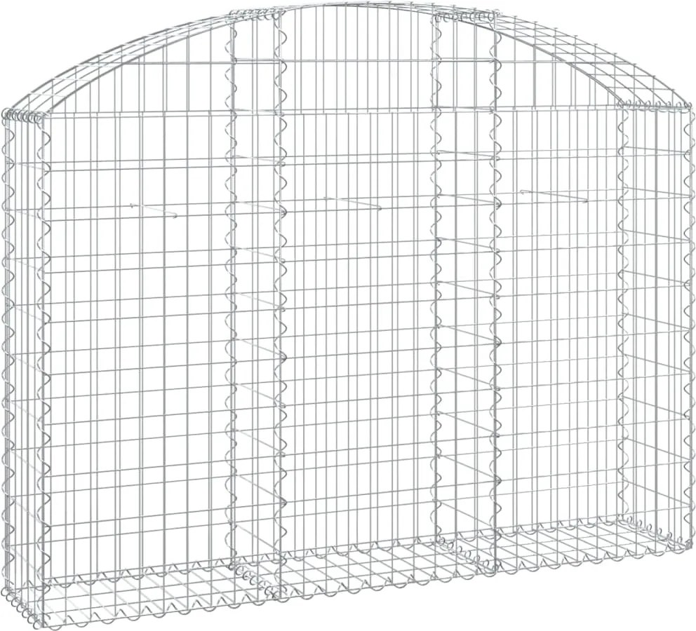 vidaXL Coș gabion arcuit, 150x30x100/120 cm, fier galvanizat