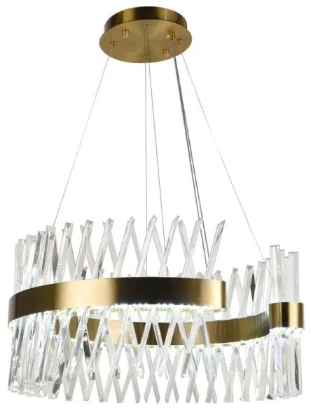 Lustră LED dimabilă pe cablu LED/130W/230V 3000-6500K auriu + telecomandă