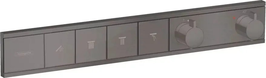Baterie cada - dus incastrata Hansgrohe RainSelect termostatata negru - crom periat 4 functii