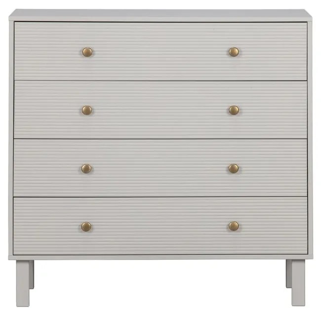 Comodă gri deschis joasă din lemn de pin 94x91 cm Madu – WOOOD