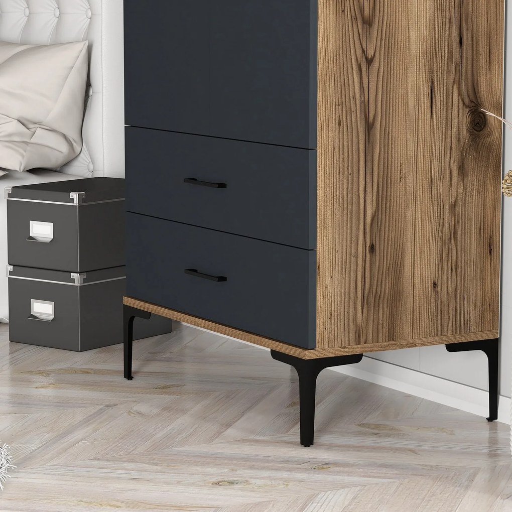 Dulap de haine Kiara T (Nuc + antracit). 1088332