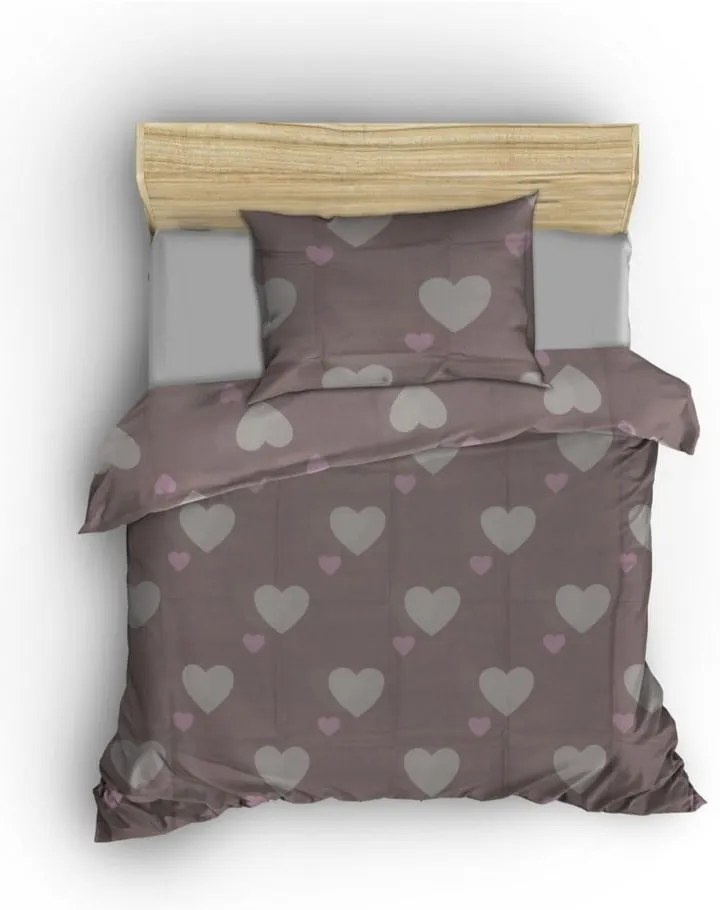 Lenjerie de pat roz prăfuit pentru pat de o persoană 140x200 cm Herz – Mijolnir
