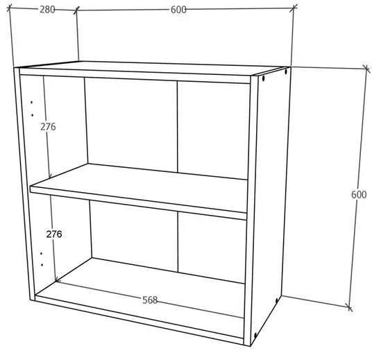 Corp haaus Karo, 2 Usi, Gri Lucios/Alb, MDF, 60 x 30 x 60 cm