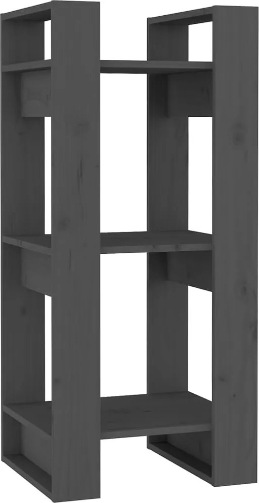 vidaXL Bibliotecă/Separator cameră, gri, 41x35x91 cm, lemn masiv pin