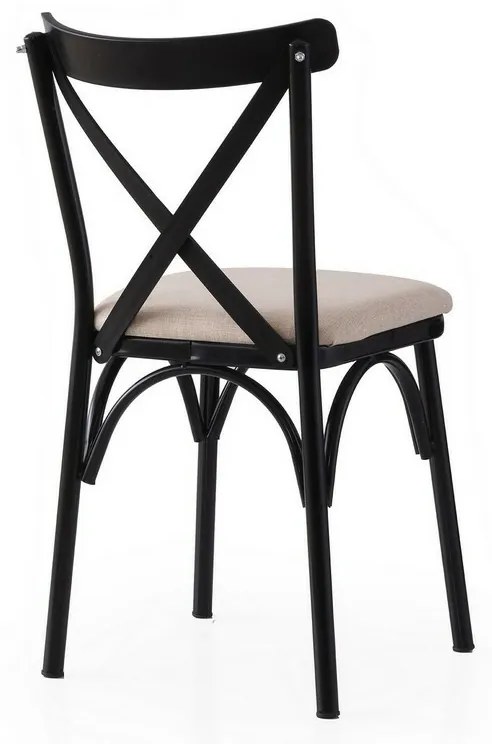 Set de scaune de sufragerie Ekol Cream and Black,2 buc
