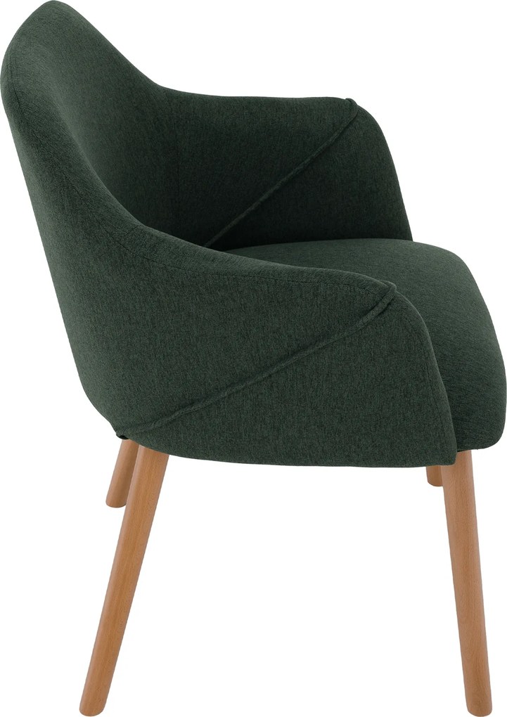 Fotoliu design, verde / fag, PETRUS