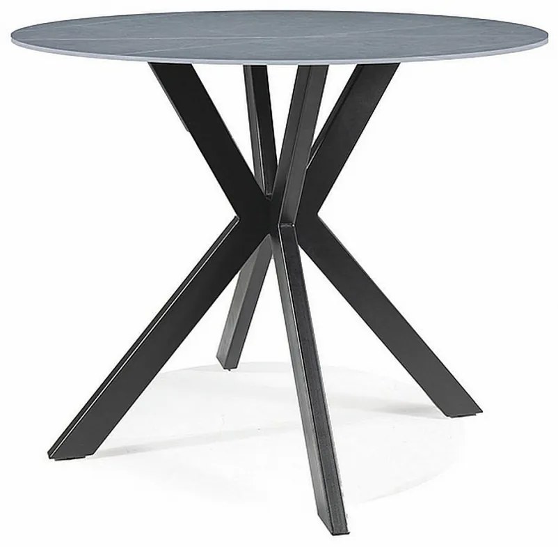 Masa rotunda Talia marmura gri/negru - ø90 / h75 cm