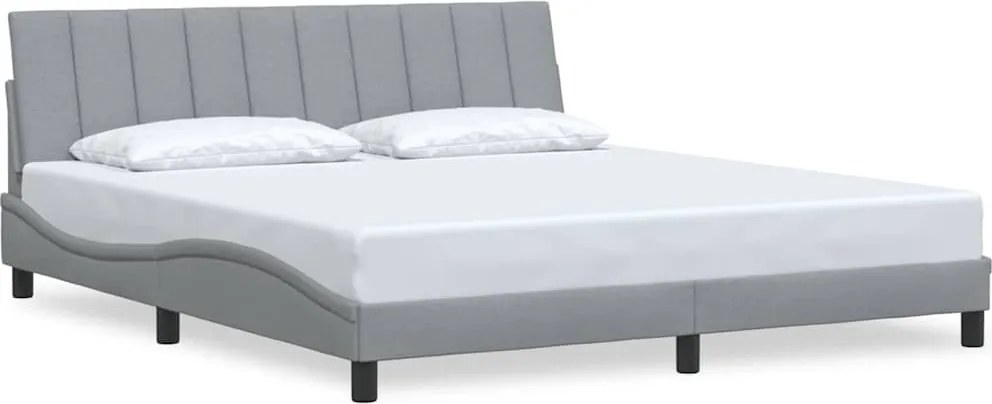 vidaXL Cadru de pat fără saltea, Hanko, gri deschis, 180x200 cm, textil