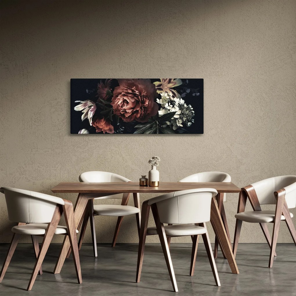 Tablou - Flori întunecate (120x50 cm)