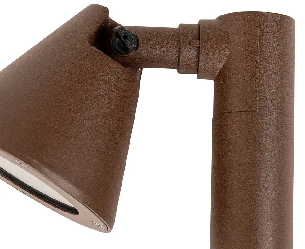 Stâlp de iluminat exterior modern maro ruginit 30 cm IP44 reglabil - Ciara