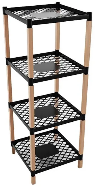 Etajera cu 4 rafturi 45.5x38.5x98 cm Lemn/Plastic