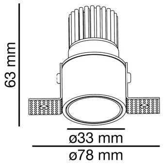 Spot LED dimabil / incastrabil tavan / plafon FOX TRIMLESS alb 5W