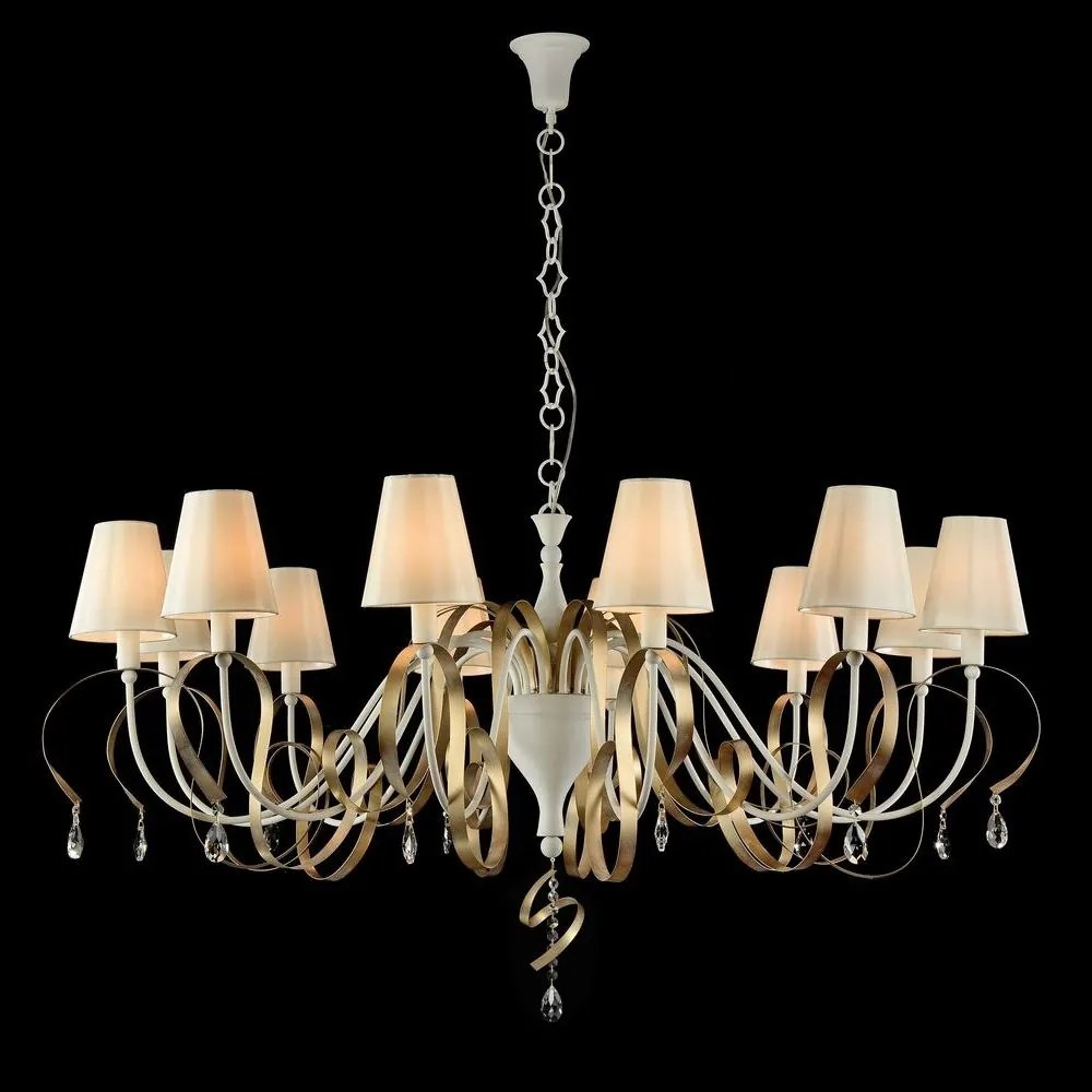 Candelabru elegant cu 12 brate, design modern Intreccio alb MYARM010-12-W