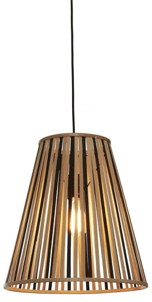 Lustra/Pendul eco din bambus Merapi tapered L, bl/nat