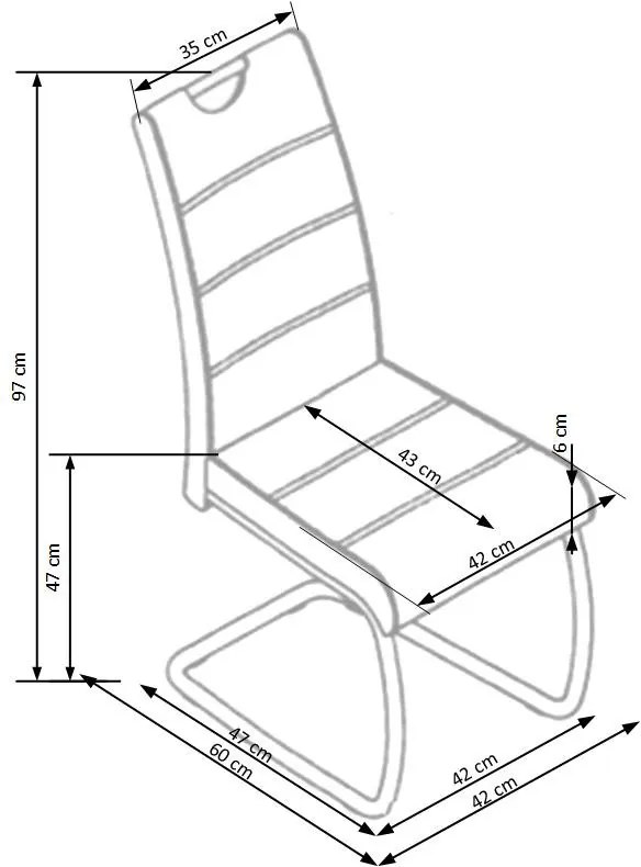 Scaun K211 piele ecologica negru