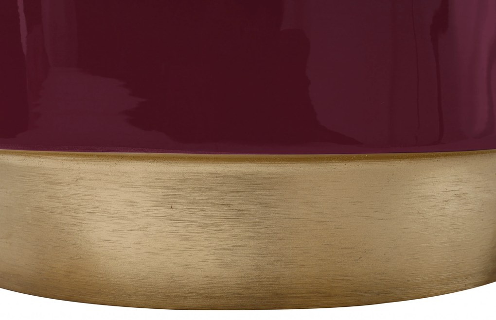 Masuta de cafea rotunda din fier 51,5x51,5x43 cm burgundy