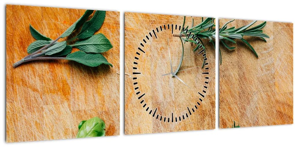 Tablou - Ierburi (cu ceas) (90x30 cm)