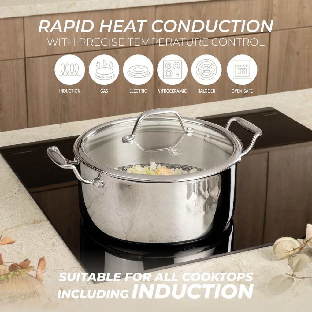 Set oale si tigai 9 piese Eternal Berlinger Haus BH 8524, antiaderente, compatibile inductie