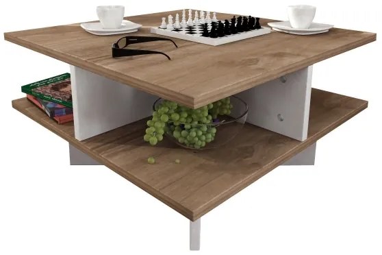 Măsuță de cafea HAMTON 31,2x60 cm maro/albă