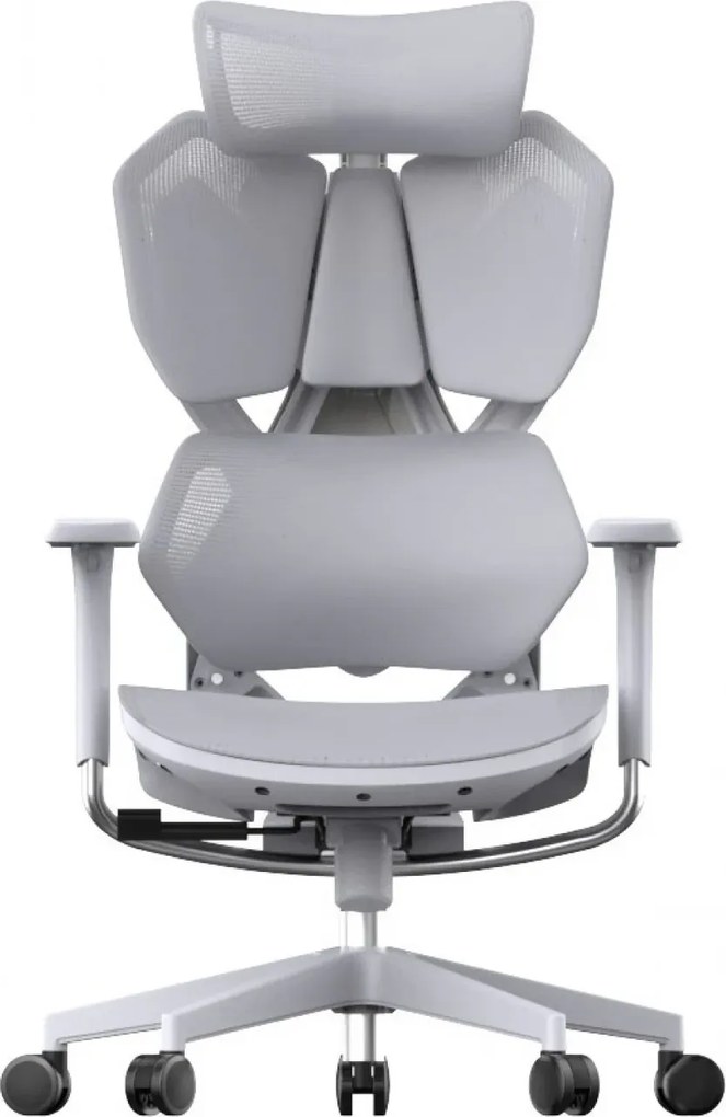 RESIGILAT- Scaun ergonomic SIHOO X5C-207, cotiere 3D, suport lombar reglabil, tetiera 3D, mecanism multifunctional inclinare/blocare, pivotant, Mesh, Gri/Roz