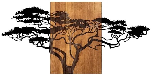 Decorațiune de perete 70x144 cm lemn/metal copac