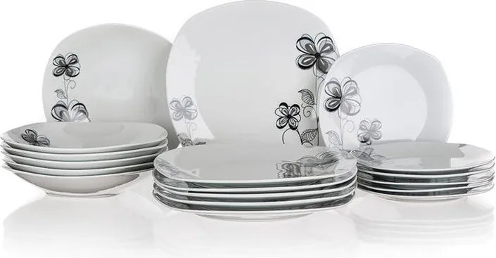 BANQUET Set farfurii din porţelan FLOREA 18 buc