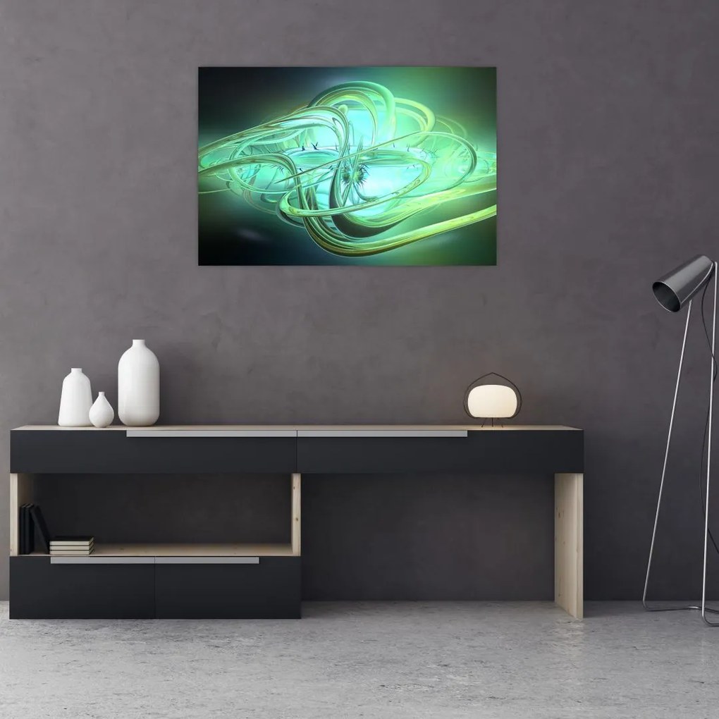 Tabloul cu abstracție verde (90x60 cm)